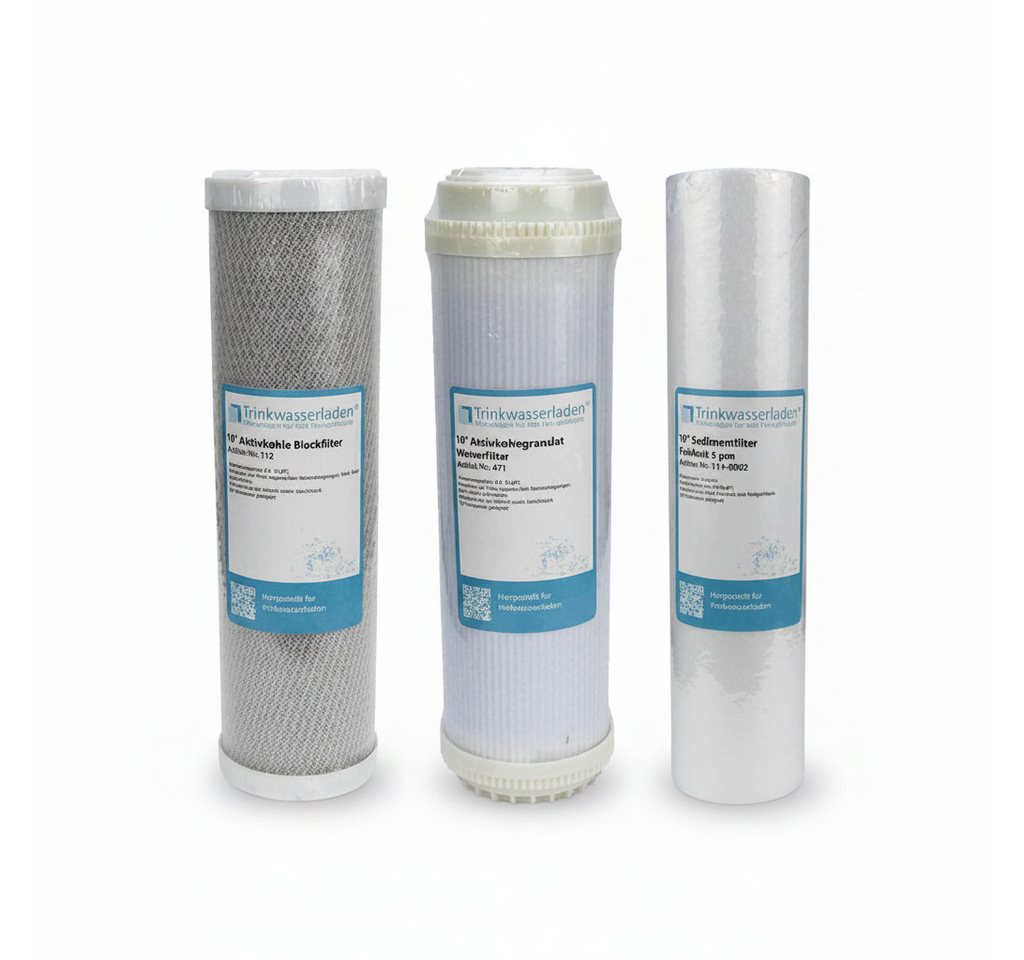 Trinkwasserladen Filtereinsatz, 2 Jahre Filter Set 10" 12-teilig Umkehrosmose RO Sediment Aktivkohle
