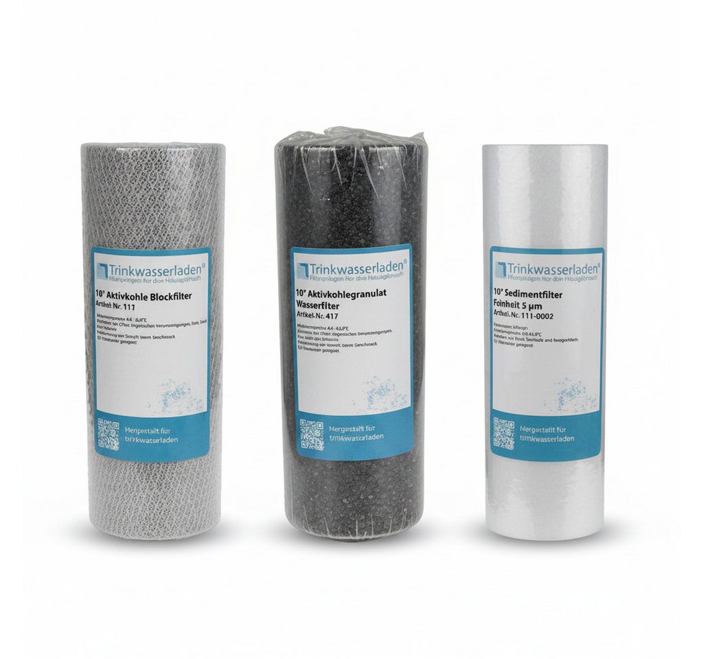 Trinkwasserladen Filtereinsatz, 2 Jahre Filter Set 10" 12-teilig Umkehrosmose RO Sediment Aktivkohle Bild 2