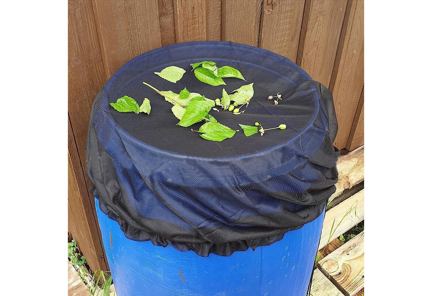 FELIXLEO Regentonnendeckel Regentonne Netz Abdeckung mit Zugkordel gegen Laub Insekten, (2-tlg) Bild 3