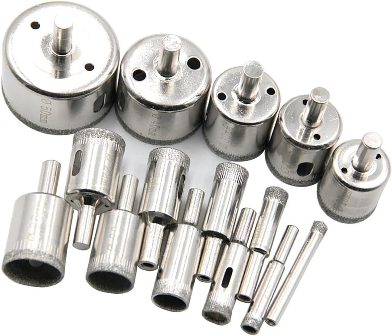 FELIXLEO Fliesenbohrer 15 Stück Diamantbohrer Set für Fliesen Glas Keramik Granit, (1-tlg)