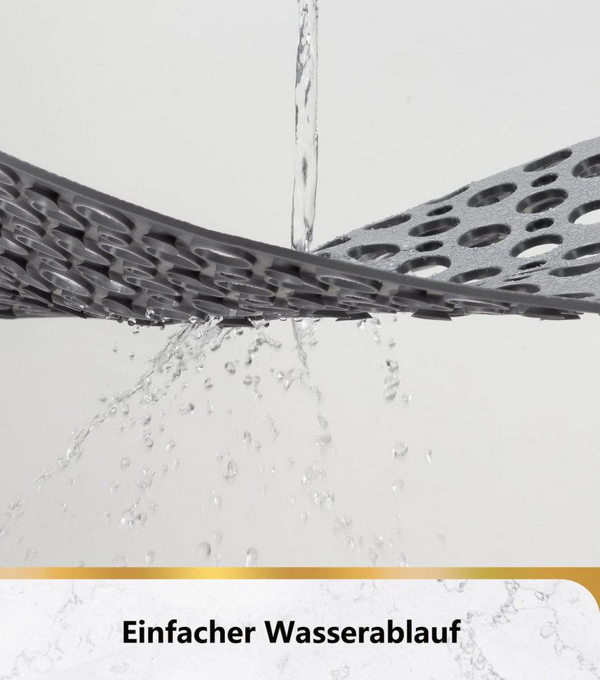Agger Duscheinlage Quadratische Duschmatte rutschfest, 53 x 53 cm Badewannenmatte, L: 53 cm, Antirutschmatte Dusche mit Saugnäpfen und Abflusslöchern Bild 2