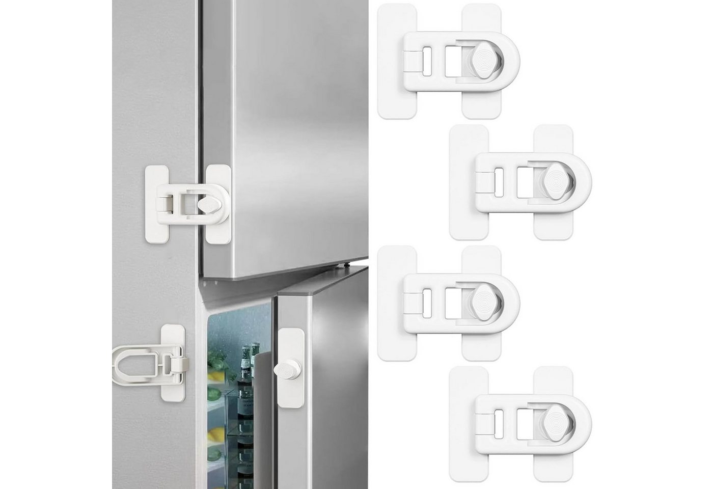 FELIXLEO Kindersicherung 4St Kindersicherung Schrank Selbstklebend Schublade Tür Weiß.