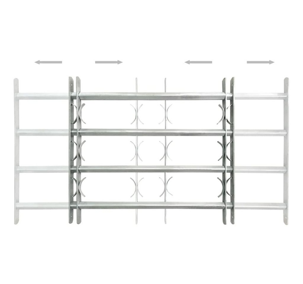vidaXL Fenster Fenstergitter Verstellbar für Fenster 2 Stk. 1000-1500 mm