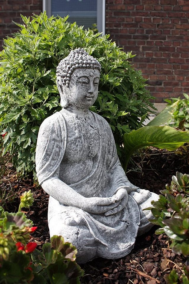 Stone and Style Gartenfigur Frostfeste Steinfigur großer Buddha Shiva