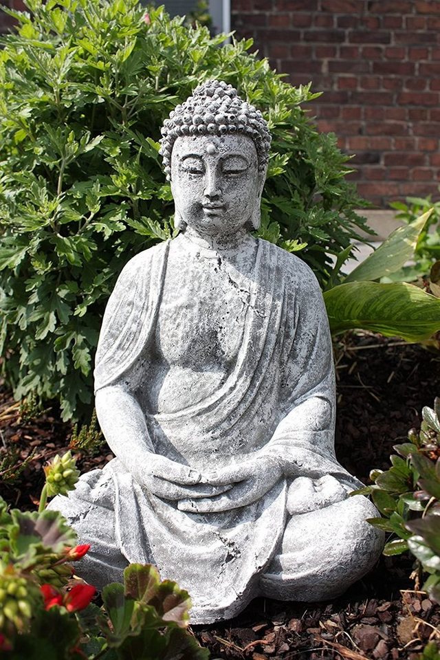 Stone and Style Gartenfigur Frostfeste Steinfigur großer Buddha Shiva Bild 3