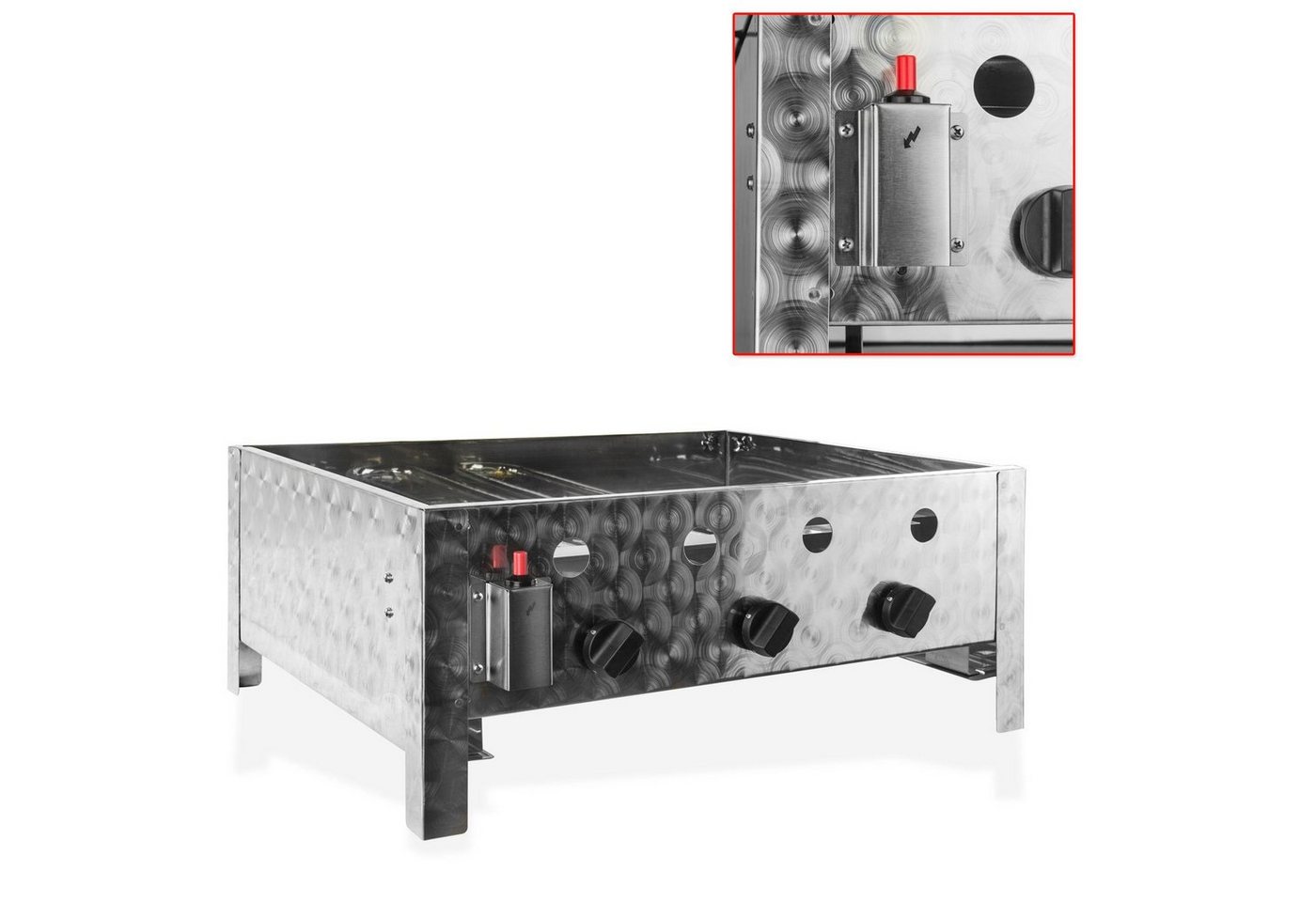 DEMA Gasgrill Gasbräter - Wurstbräter - Tischbräter mit 3 Flammen 71 x 57 x 30 cm Bild 2