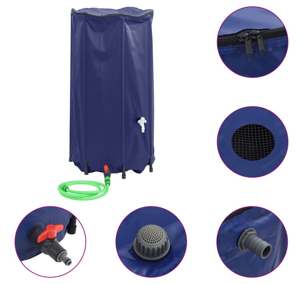 vidaXL Bewässerungssystem Wassertank mit Wasserhahn Faltbar 250 L PVC, (1-tlg) Bild 3