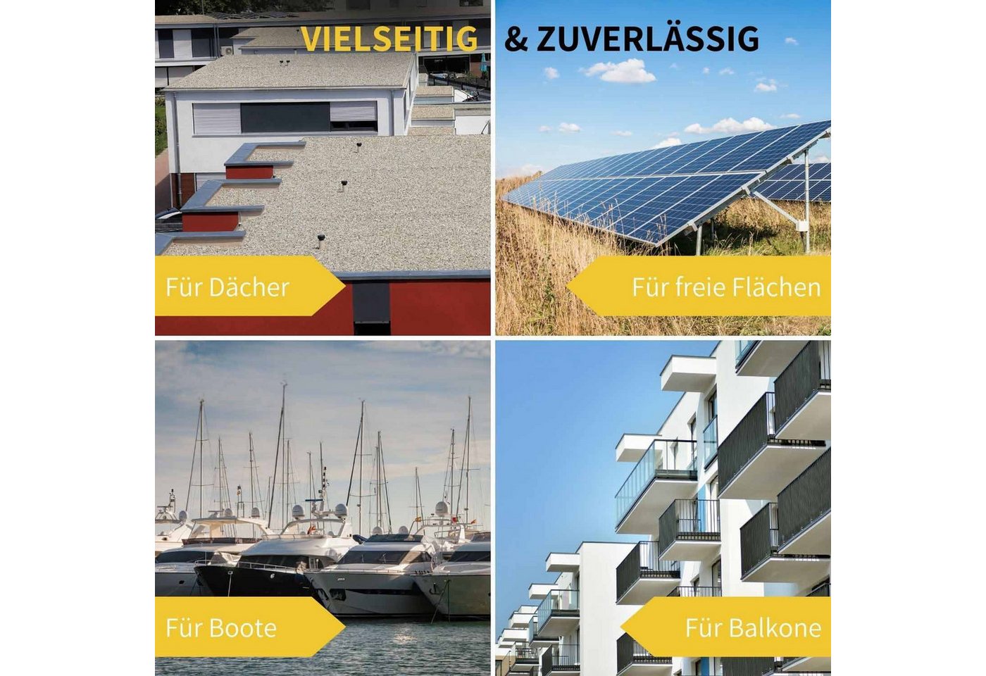 avoltik Solarmodul-Halterung 4x Endklemme + 2x Mittelklemme Easy-Click-System schwarz oder silber, (Avoltik 2x Mittelklemme + 4x Endklemme, 2x Mittelklemme + 4x Endklemme Farbe: Schwarz oder Silber, Material: Aluminium / robust, witterungsbeständig, rostbeständig) Bild 3