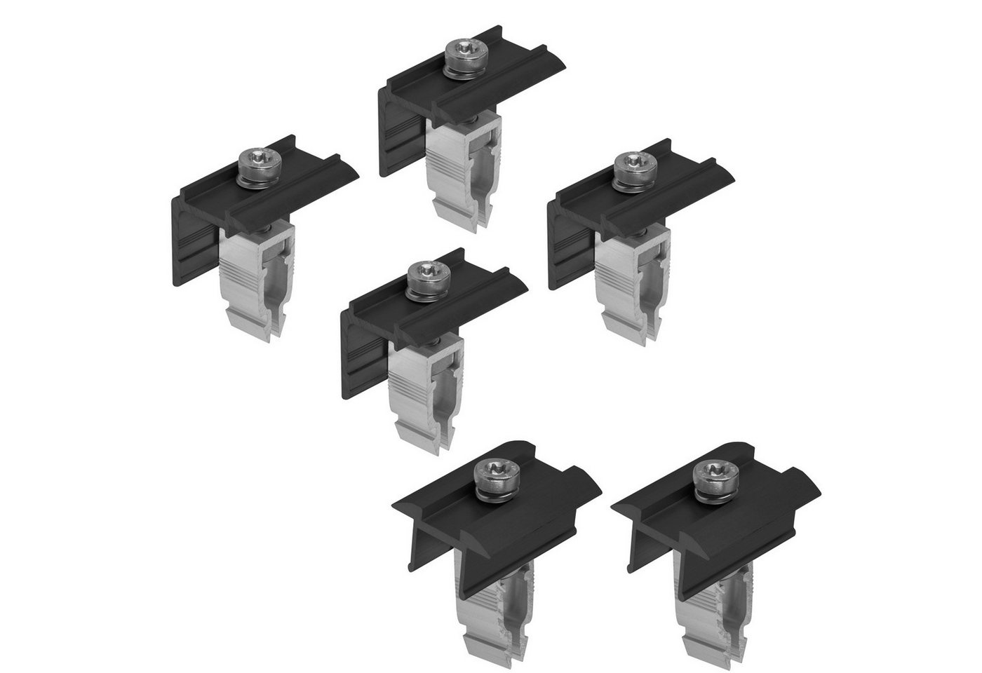 avoltik Solarmodul-Halterung 4x Endklemme + 2x Mittelklemme Easy-Click-System schwarz oder silber, (Avoltik 2x Mittelklemme + 4x Endklemme, 2x Mittelklemme + 4x Endklemme Farbe: Schwarz oder Silber, Material: Aluminium / robust, witterungsbeständig, rostbeständig) Bild 5