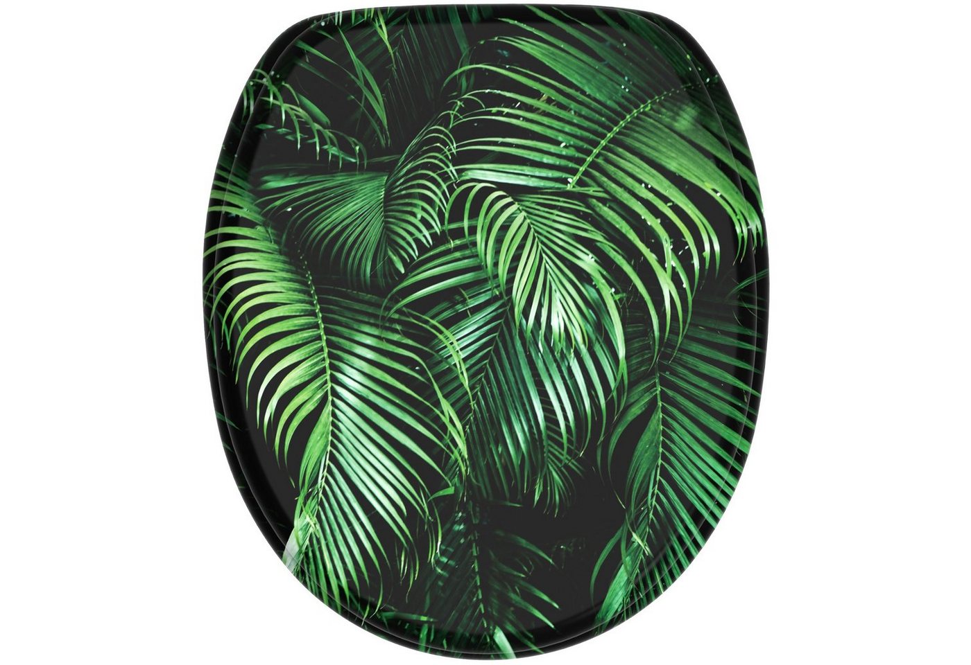Sanilo Badaccessoire-Set 3-teilig Palmdream, WC-Sitz mit Absenkautomatik, Badteppich 70 x 110 cm, Waschbeckenstöpsel, 3 tlg., hochwertig & modern, universell, leichte Montage Bild 2
