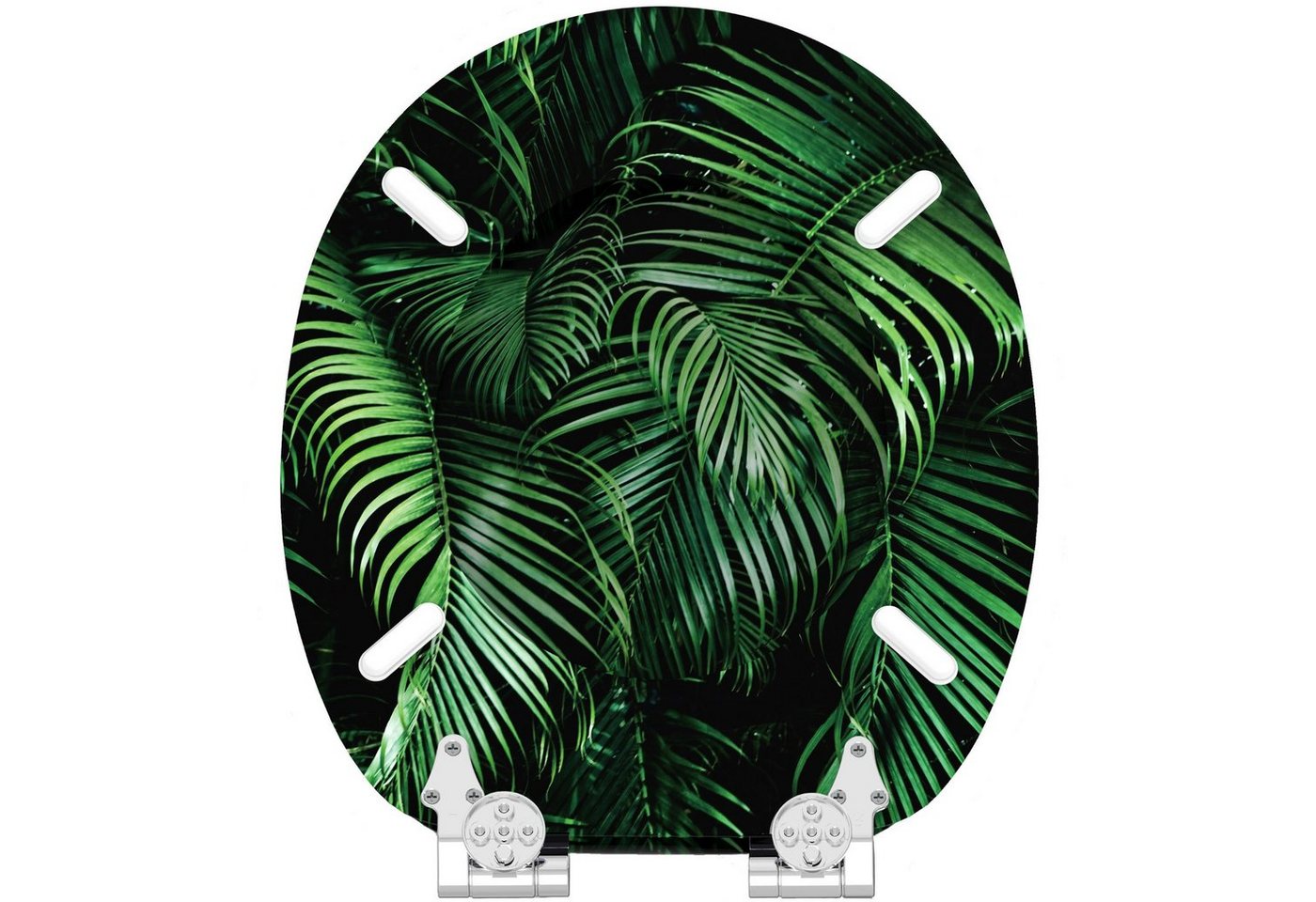 Sanilo Badaccessoire-Set 3-teilig Palmdream, WC-Sitz mit Absenkautomatik, Badteppich 70 x 110 cm, Waschbeckenstöpsel, 3 tlg., hochwertig & modern, universell, leichte Montage Bild 3