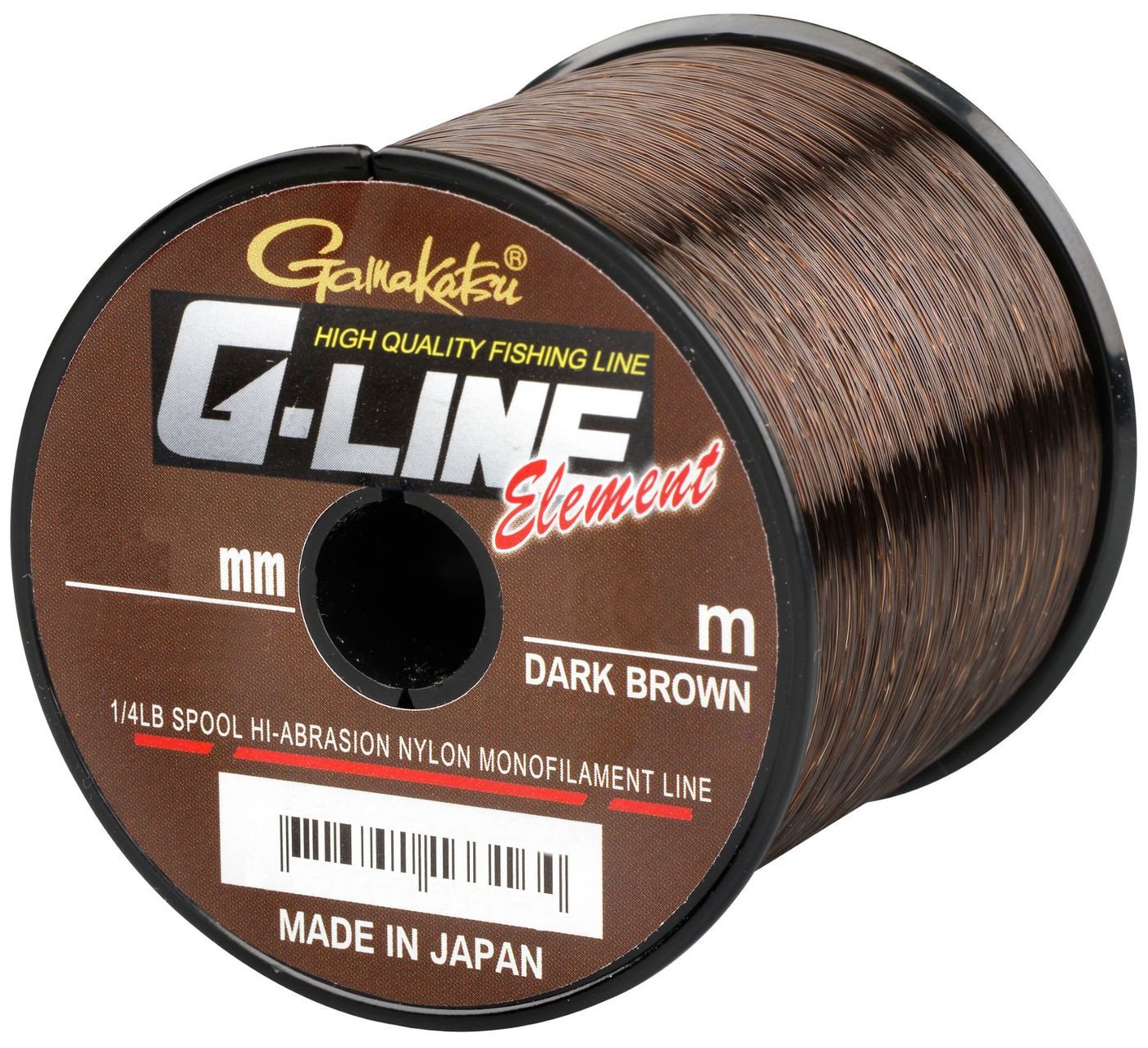 Gamakatsu Angelschnur Gamakatsu G-Line Element Dark 0,35mm 9,6kg Brown - 925m Monoschnur, (925-St)