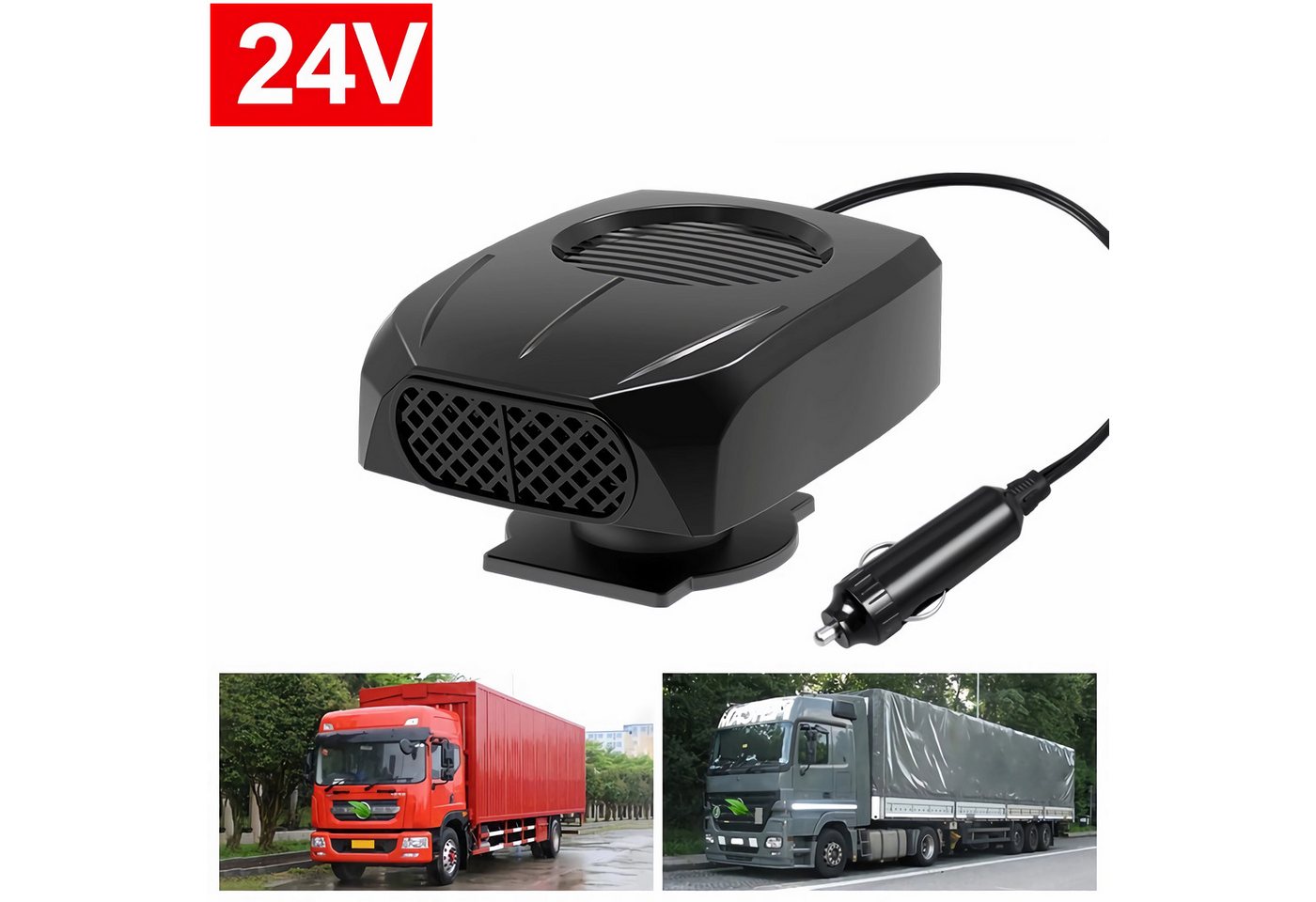 Bolwins Heizgerät D89D LKW Heizung Entfroster 120W24V Auto Entfroster Heizlüfter Heizung, 120 W, Schnelles Enteisen & Entnebeln, Heiz- und Kühlfunktion kompakt