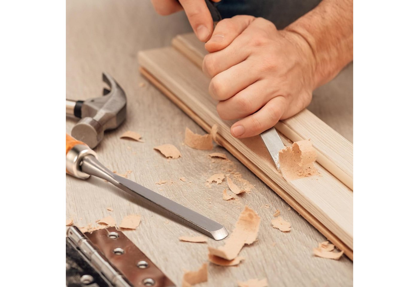 GARRYFIZH Holzbohrer Holzstechbeitel Set 12-tlg. Profi Schnitzwerkzeug für Holzbearbeitung, Aufrollbare Kunststoff-Schutzhülle, Klinge aus gehärtetem Stahl