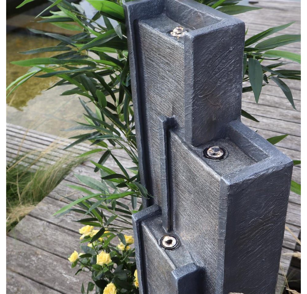 Wacredo Gartenbrunnen Premium Wasserspiel Komplettset Venezuela, Wasserbecken BxT: 35.5x20.5 cm, Gesamtmaß: 35,5 x 20,5 x 100cm (L x B x H)