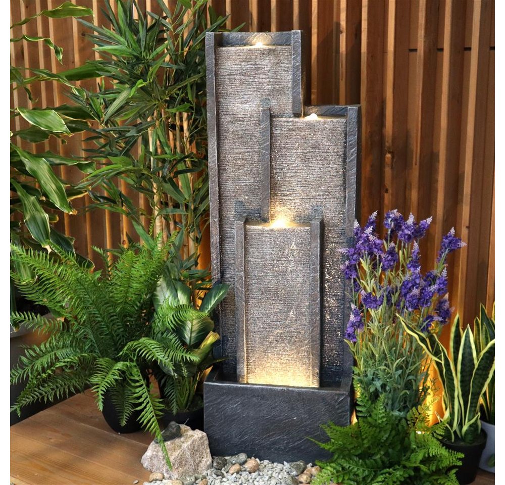 Wacredo Gartenbrunnen Premium Wasserspiel Komplettset Venezuela, Wasserbecken BxT: 35.5x20.5 cm, Gesamtmaß: 35,5 x 20,5 x 100cm (L x B x H) Bild 2