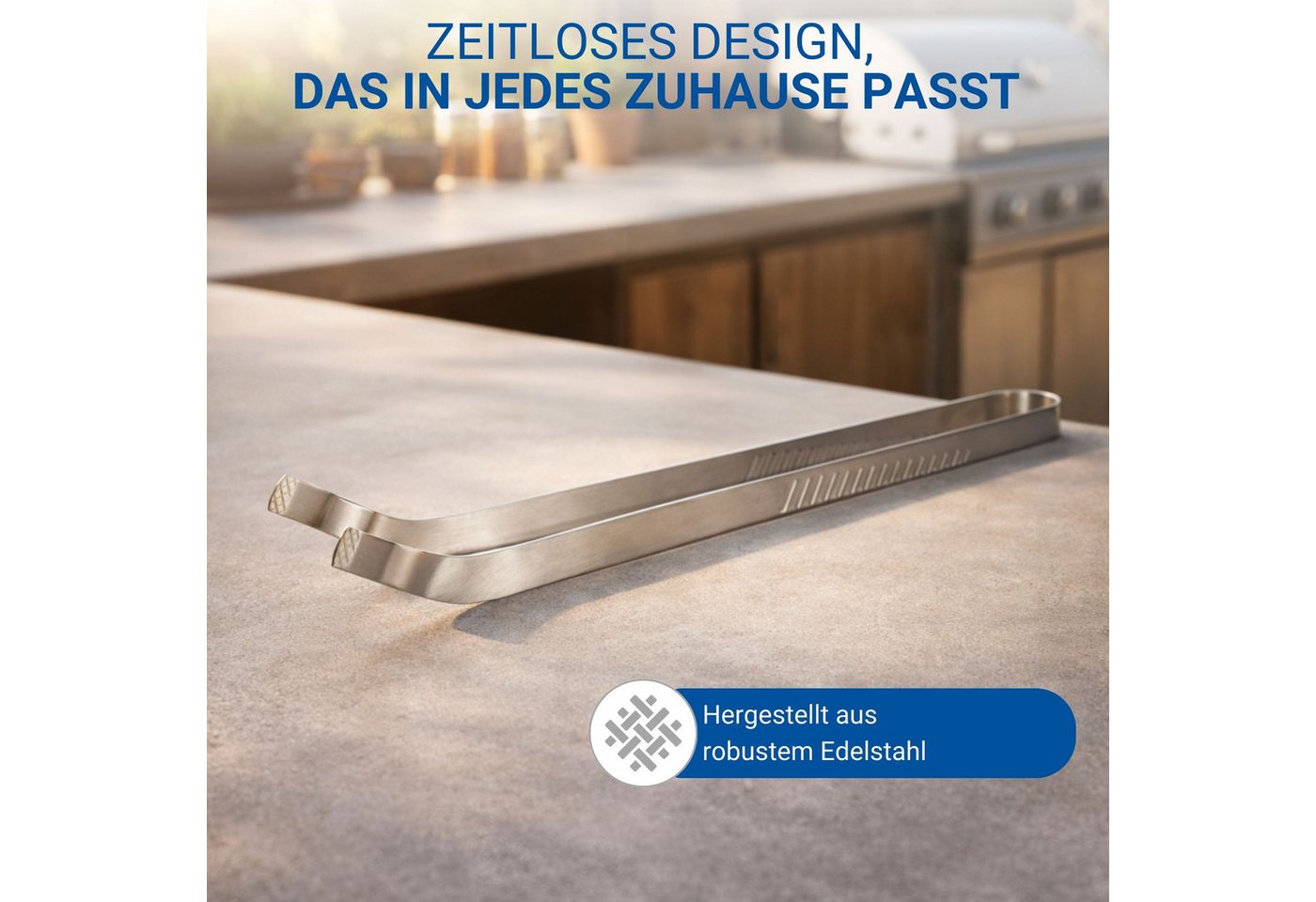 elasto Grillzange Grillzange aus Edelstahl 35 cm BBQ Grillzubehör Bild 3