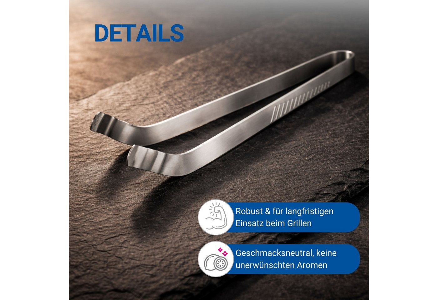 elasto Grillzange Grillzange aus Edelstahl 35 cm BBQ Grillzubehör Bild 4