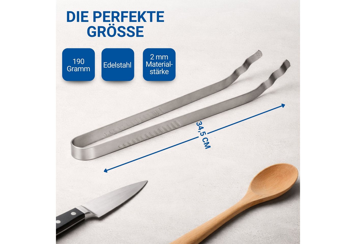 elasto Grillzange Grillzange aus Edelstahl 35 cm BBQ Grillzubehör Bild 5