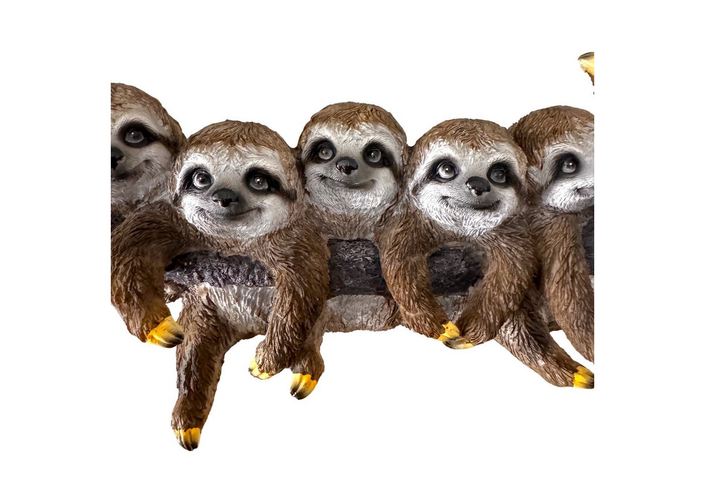 Online-Fuchs Gartenfigur für draußen - 5 Faultiere zum Aufhängen - Deko Figuren - 23 cm groß, (inklusive Bastseil), süße Gartendekoration für Bäume und Sträucher Bild 2