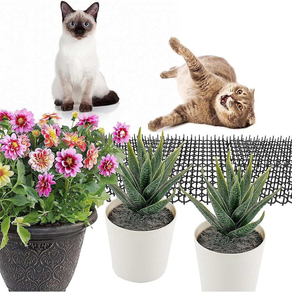 Srvillg Taubenspikes Katzenabwehrmatten mit Kunststoffspitzen, Abwehrmatte,12er-Set, 12-St., 20x15x2.7cm,für Pflanzen, Möbel,Garten und Zäune,Innen- & Außenbereich