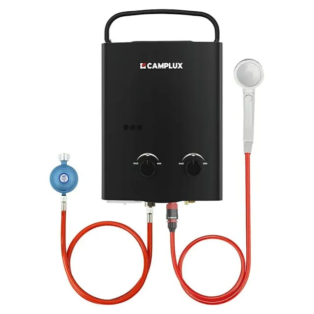 CAMPLUX Durchlauferhitzer AY132B-DE Campingdusche, min. 10 °C, max. 65 °C, LPG Durchlauferhitzer 5L 10 kW Warmwasserbereiter 50 mbar