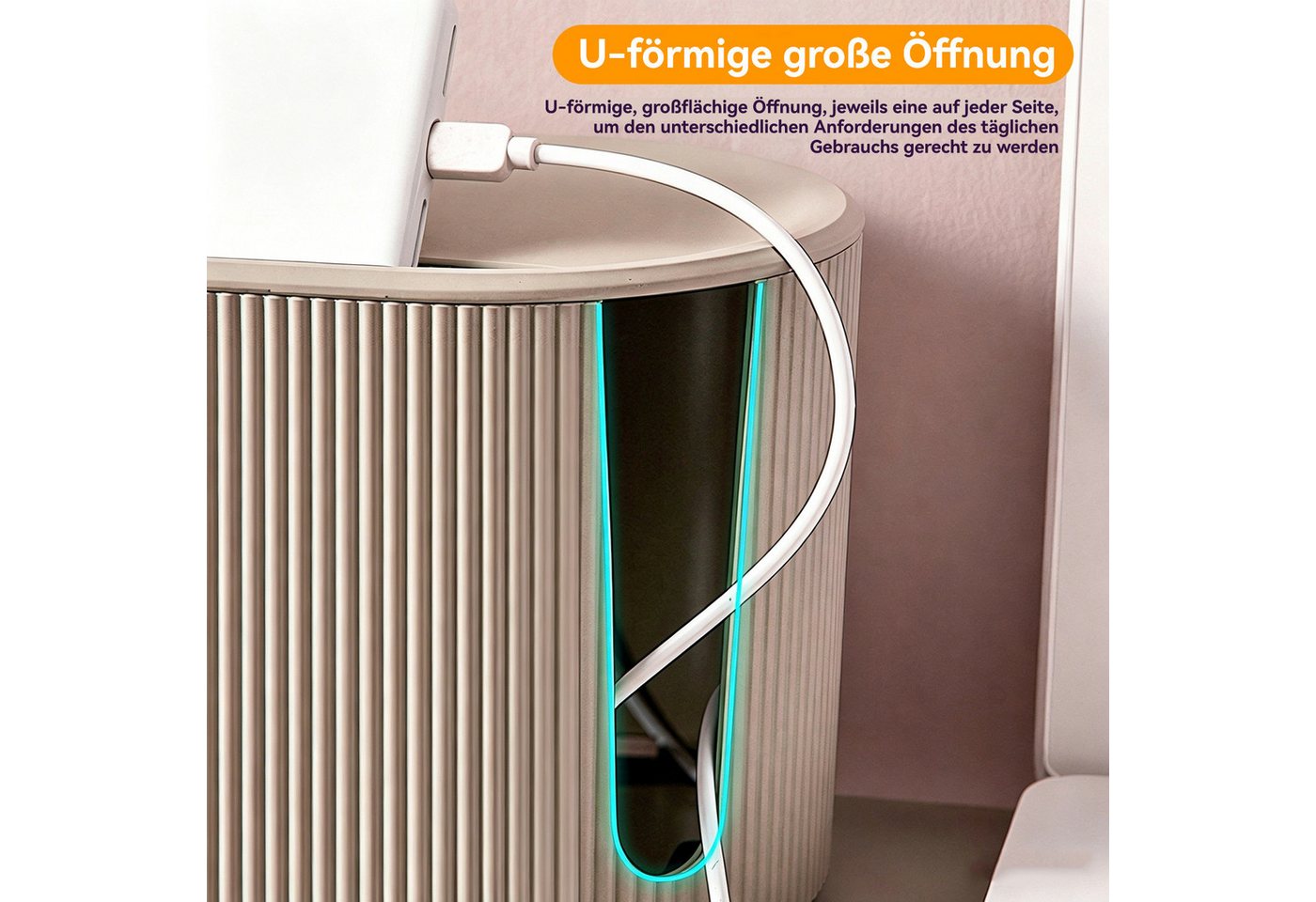 BlingBin Kabelbox Steckdosenbox Kabelmanagement Box Cord Organizer Box Aufbewahrungsbox, (1 Stück, 1-tlg., Verstecken und Ordnen von Kabeln,31x13.5x12.5cm), Draht Aufbewahrungsbox mit Deckel für Zuhause,Wohnzimmer,Schreibtisch Bild 2