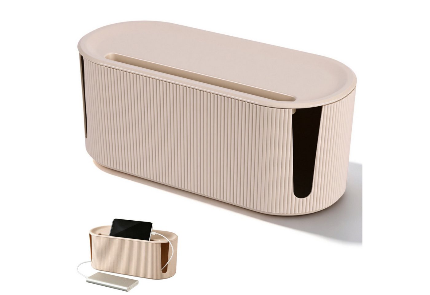 BlingBin Kabelbox Steckdosenbox Kabelmanagement Box Cord Organizer Box Aufbewahrungsbox, (1 Stück, 1-tlg., Verstecken und Ordnen von Kabeln,31x13.5x12.5cm), Draht Aufbewahrungsbox mit Deckel für Zuhause,Wohnzimmer,Schreibtisch Bild 5