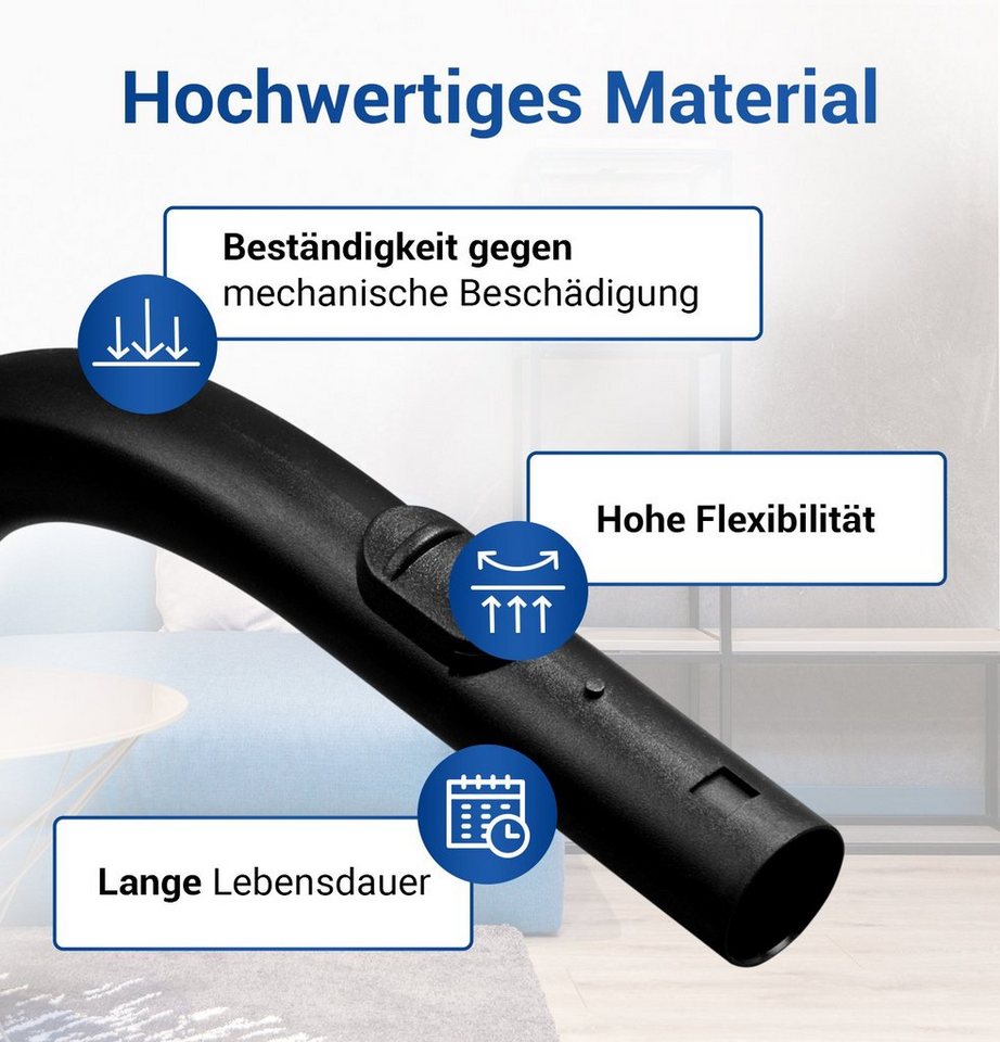VIOKS Griff Ersatz für Miele 9442601 (1-St), Handgriff 35mmØ für Staubsaugerschlauch Bodenstaubsauger Bild 2