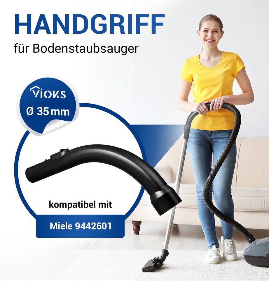 VIOKS Griff Ersatz für Miele 9442601 (1-St), Handgriff 35mmØ für Staubsaugerschlauch Bodenstaubsauger Bild 3
