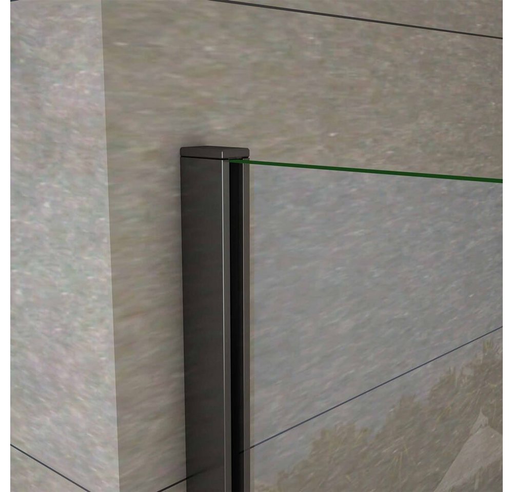 duschspa Duschwand 8mm Duschtrennwand Duschwand mit Flipper-Panel Glaswand Walk in Dusche, Einscheibensicherheitsglas, Sicherheitsglas, (Set) Bild 5