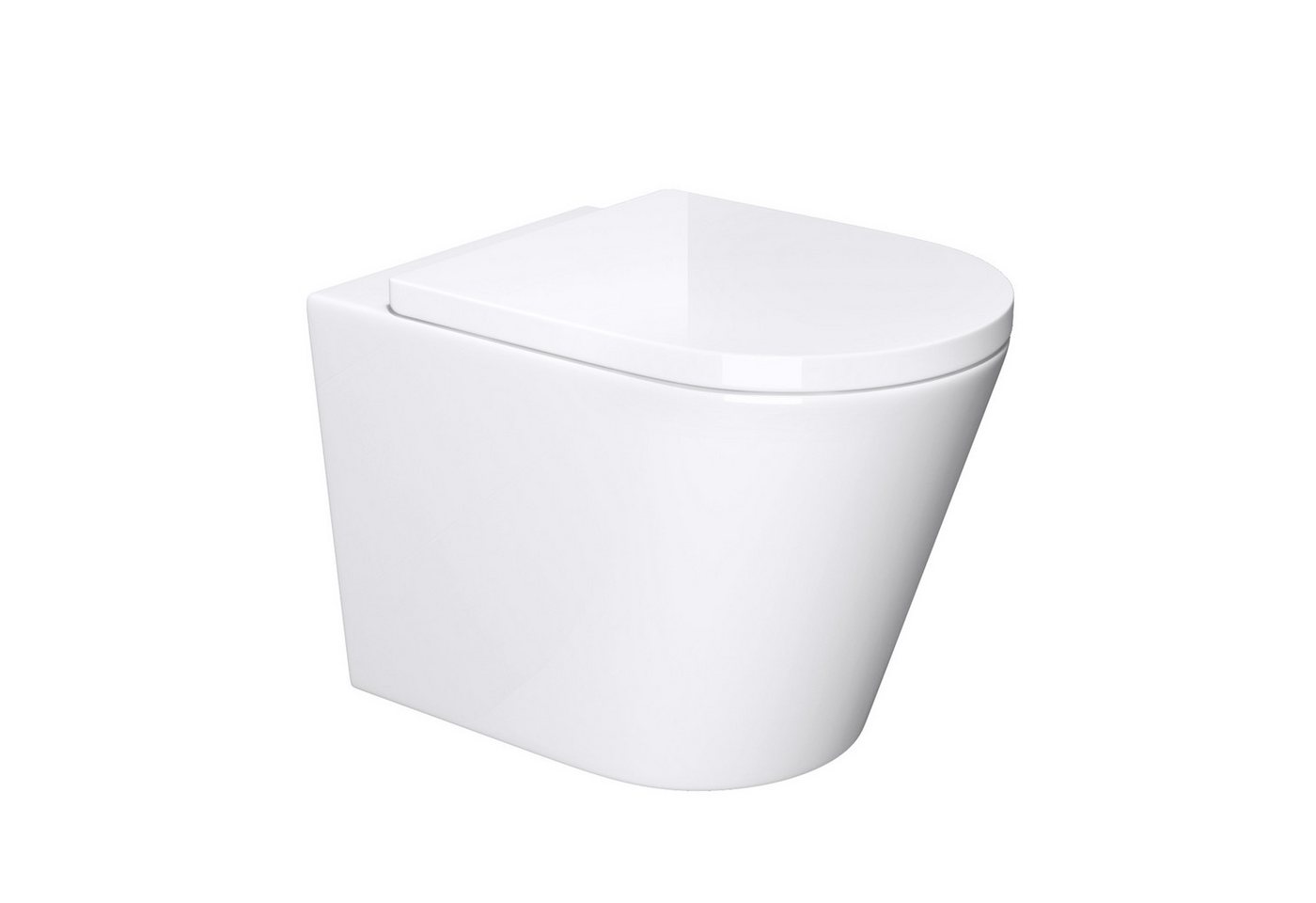 Mai & Mai Tiefspül-WC Hänge-WC Wand WC aus Keramik spülrandloses - Softclose Sitz, Wandhängend, Toilette wandhängend inklusive WC-Sitz Bild 3