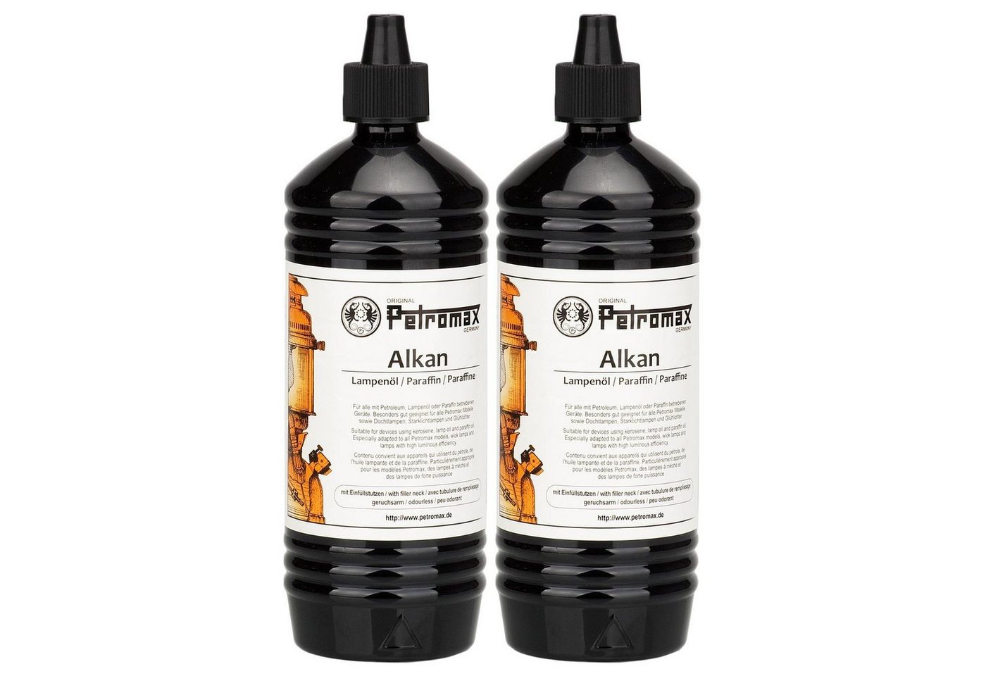 Petromax Lampenöl Petroleum Sturmlaternen Alkan für Lampen und Kocher Feuerhand, 1 l, (Spar-Set, 2-St), klar, mit Einfüllstutzen, geruchsarm