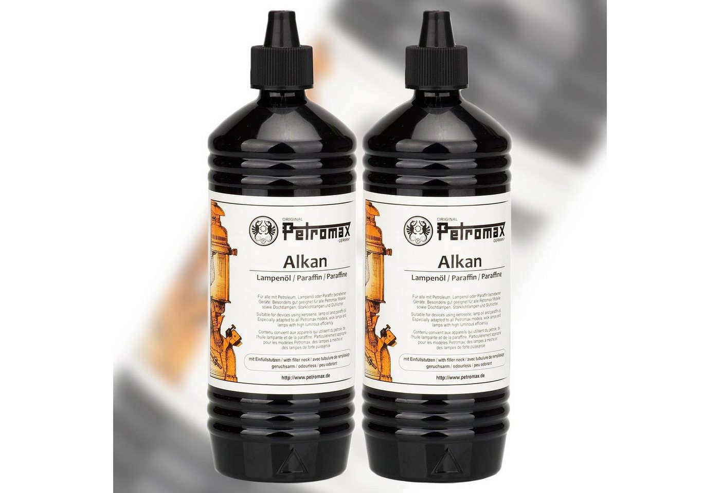 Petromax Lampenöl Petroleum Sturmlaternen Alkan für Lampen und Kocher Feuerhand, 1 l, (Spar-Set, 2-St), klar, mit Einfüllstutzen, geruchsarm Bild 4