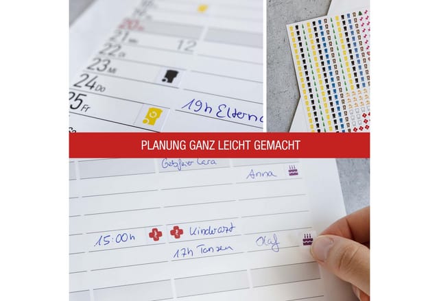 TOBJA Wandkalender Sticker Aufkleber Set für Kalender Mülltonne, 560 Kalendersticker Optimal für Müllkalender, Familienkalender, Planer