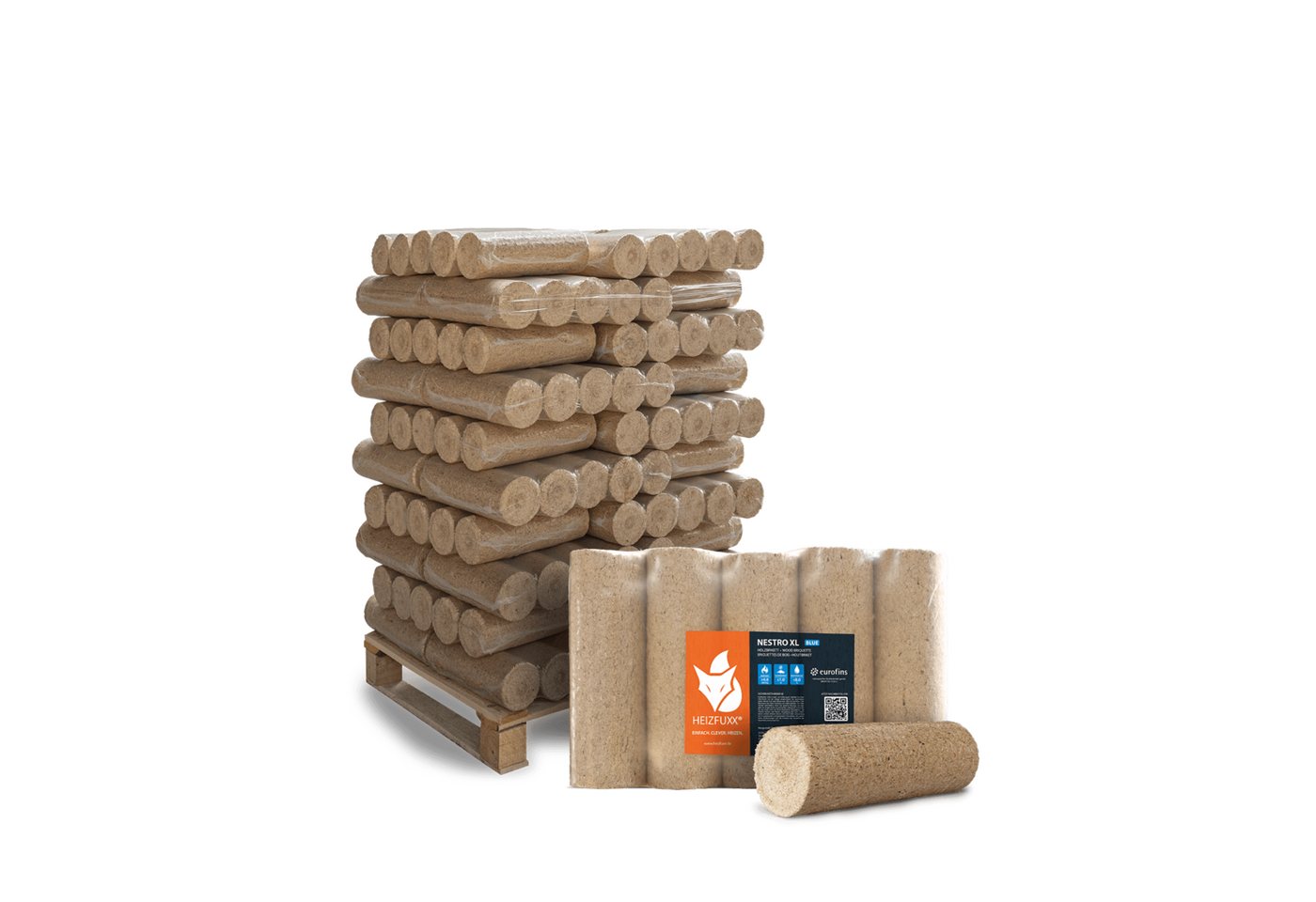 HEIZFUXX Holzbriketts Nestro XL Blue, 300 kg, (Palette, 30-St) Bild 5