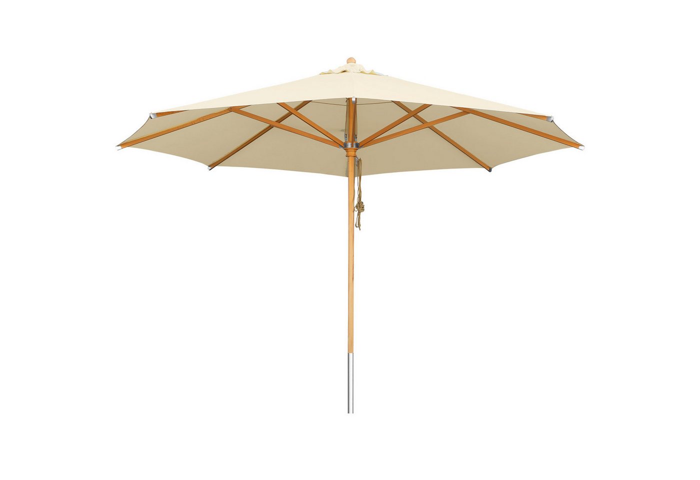 anndora-sonnenschirm Sonnenschirm 4 Meter rund Holz Buche FSC zertifiziert, doppeltes Seilzugsystem - abnehmbarer wachbarer Schirmstoff Bild 4