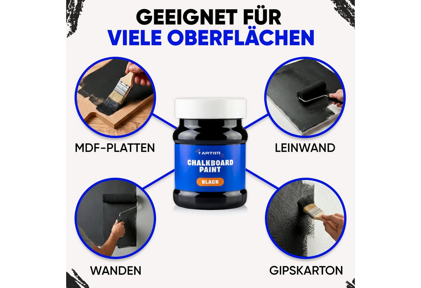 7 Artists Tafelfarbe 7 Artists Tafelfarbe Schwarz - Tafellack, Chalkboard Farbe Bild 5