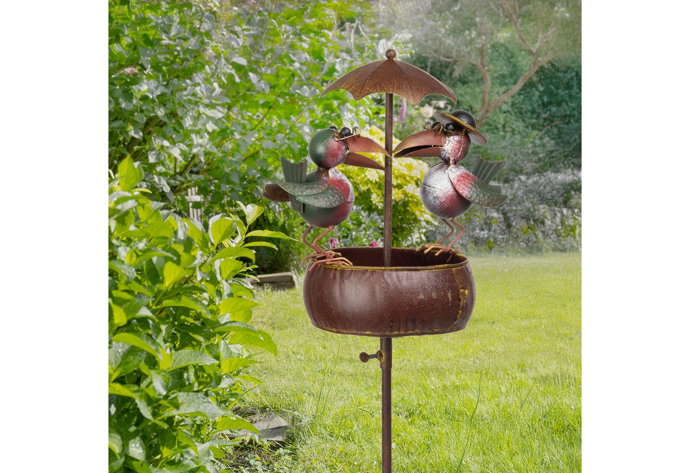 Moritz Gartenstecker Gartenstecker Vogel mit Schirm aus Metall 128 cm Bild 3