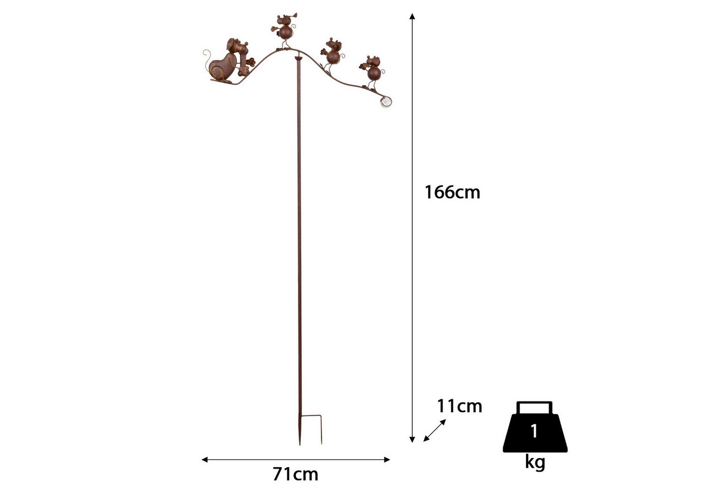 Moritz Gartenstecker Gartenstecker Hund & Mäuse Metall balancierend 166 cm Bild 5