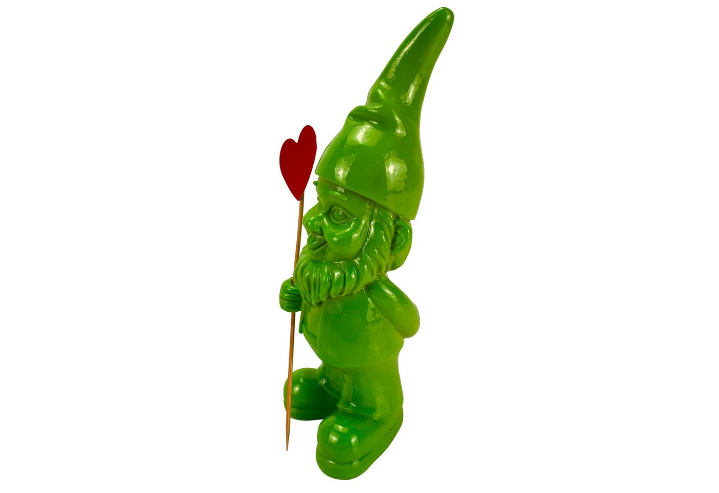 Online-Fuchs Gartenfigur für draußen - 6 lustig bunte Gartenzwerge, Wichtel - 17,5 cm groß, (inklusive Holzstecker mit Herz, 6 knallige Farben), Deko Figuren für Frühling, Sommer und Herbst - 6er Set!!!!