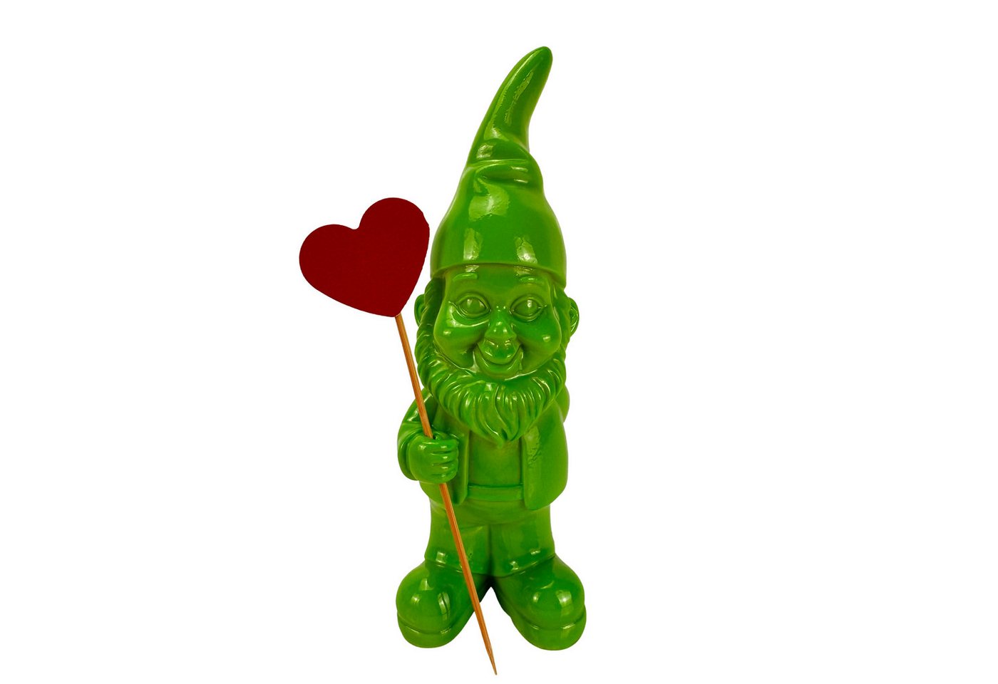 Online-Fuchs Gartenfigur für draußen - 6 lustig bunte Gartenzwerge, Wichtel - 17,5 cm groß, (inklusive Holzstecker mit Herz, 6 knallige Farben), Deko Figuren für Frühling, Sommer und Herbst - 6er Set!!!! Bild 5