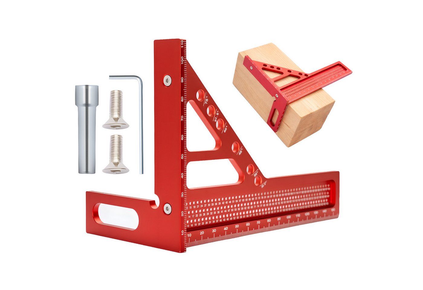 Youyijia Winkelmesser 3D Gehrungswinkel Aluminium, Multifunktionaler Winkelmesser 22.5°–90° Bild 5