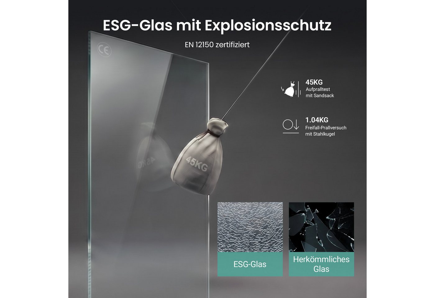 Mai & Mai Eckdusche Duschkabine Eckeinstieg mit Schiebetür nach innen 6 mm ESG Glas Rav69K, BxT: 75x75 cm, ESG-Sicherheitsglas, zuverlässige Rundum-Abdichtung,optional mit Duschtasse erhältlich