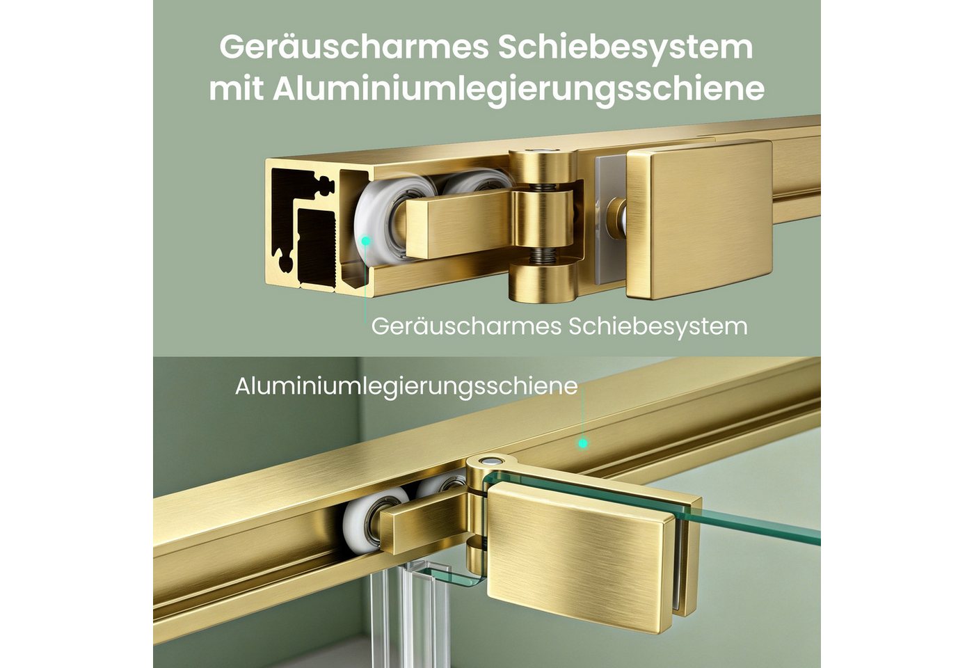 Mai & Mai Eckdusche Duschkabine Eckeinstieg mit Schiebetür nach innen 6 mm ESG Glas Rav69K, BxT: 75x75 cm, ESG-Sicherheitsglas, zuverlässige Rundum-Abdichtung,optional mit Duschtasse erhältlich Bild 3