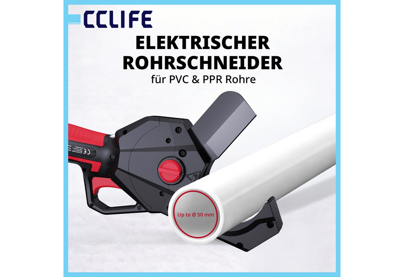 CCLIFE Elektrowerkzeug-Set CCLIFE Akku Rohrschneider 50mm buerstenlos fuer PVC ohne Akku Bild 5