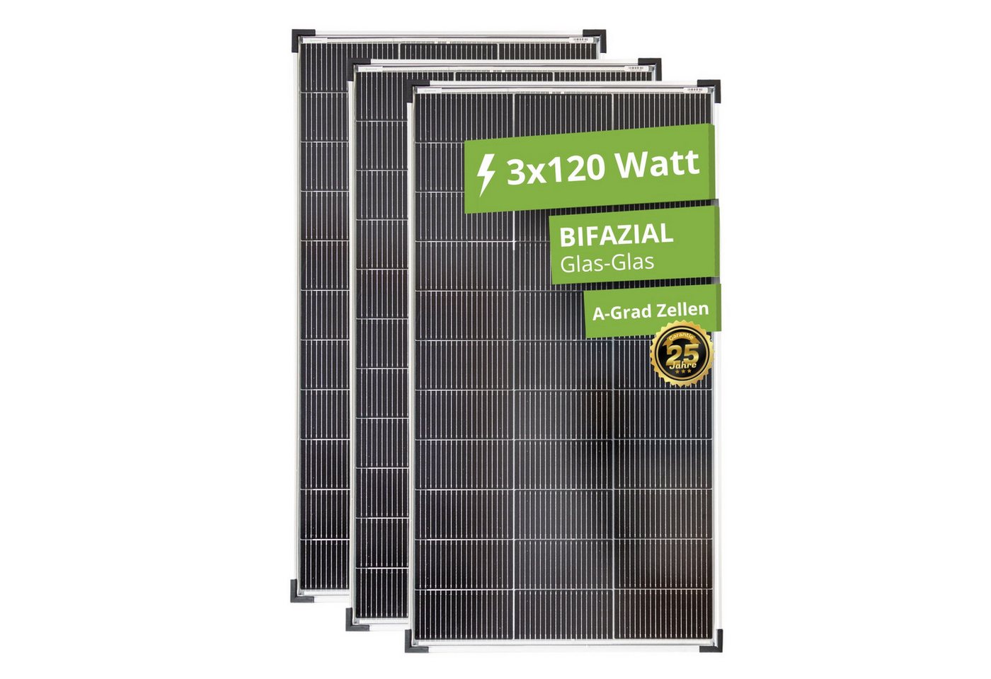 solartronics Solarmodul Set: 3x 120W Solarpanel, FS 1500W Inverter, 30A Laderegler, Zubehör, 120 W, Monokristallin Bild 5