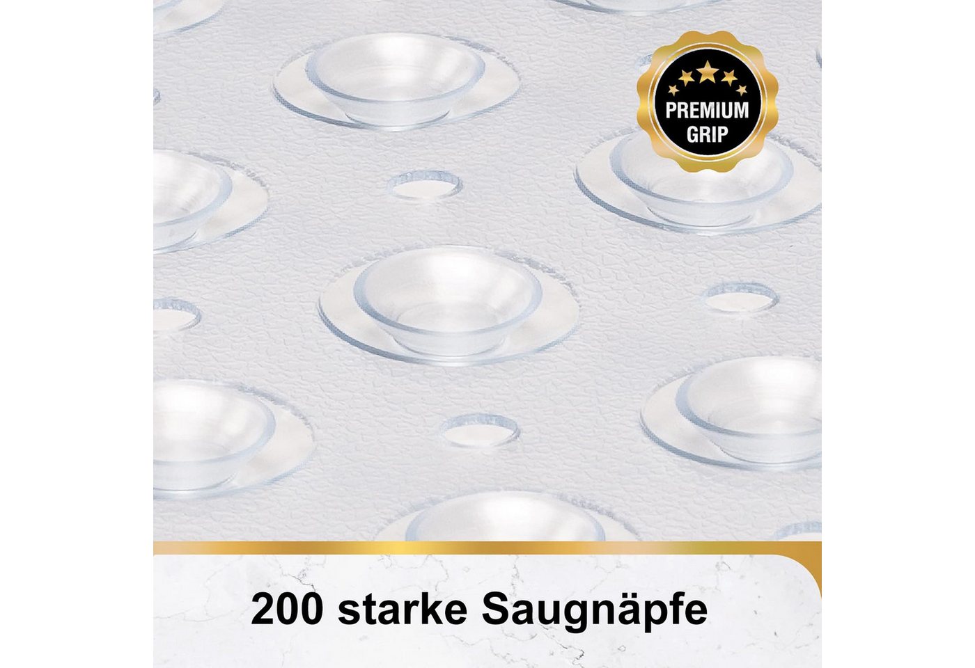 Futicare Wanneneinlage Badewannenmatte rutschfest B: 40 cm, L: 100 cm, Fußmassagematte, Rutschfest mit 200 Saugnäpfen, Waschmaschinenfest, Dusch- & Badematte