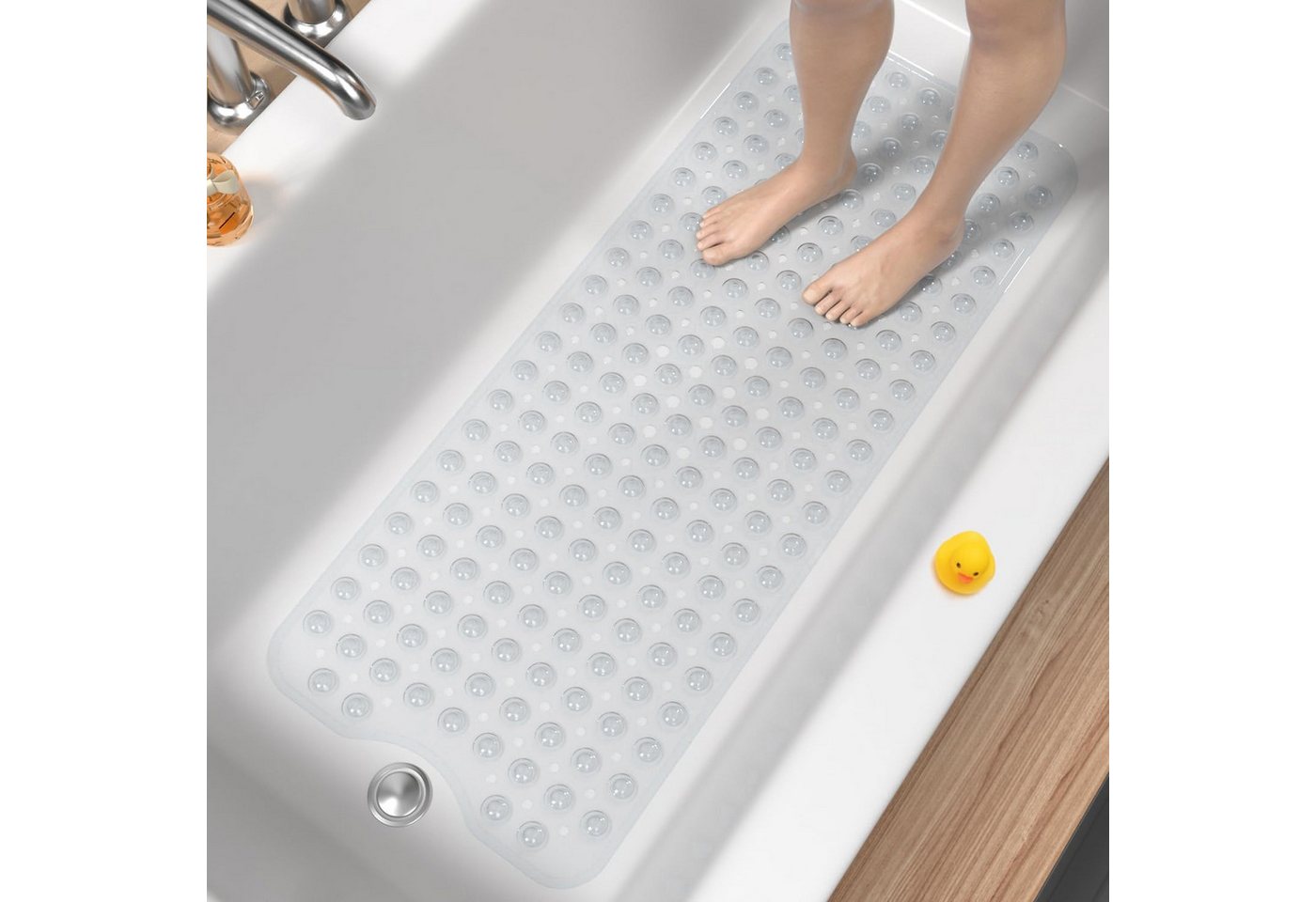 Futicare Wanneneinlage Badewannenmatte rutschfest B: 40 cm, L: 100 cm, Fußmassagematte, Rutschfest mit 200 Saugnäpfen, Waschmaschinenfest, Dusch- & Badematte Bild 3