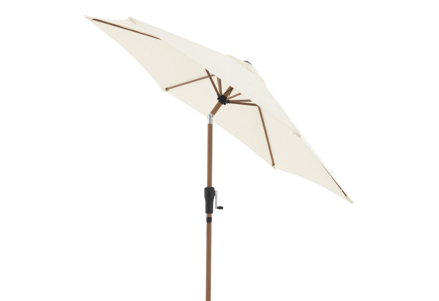 doppler® Sonnenschirm City Wood, Holzoptik, Ø250cm, für Balkon, mit Kurbel